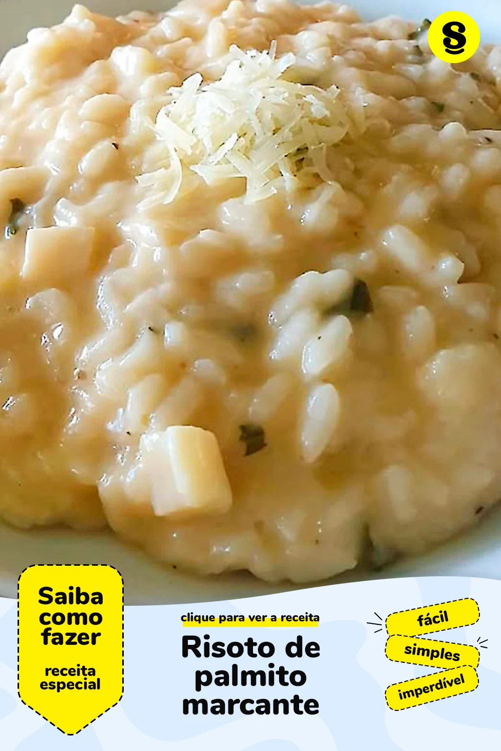 Receita de risoto de palmito