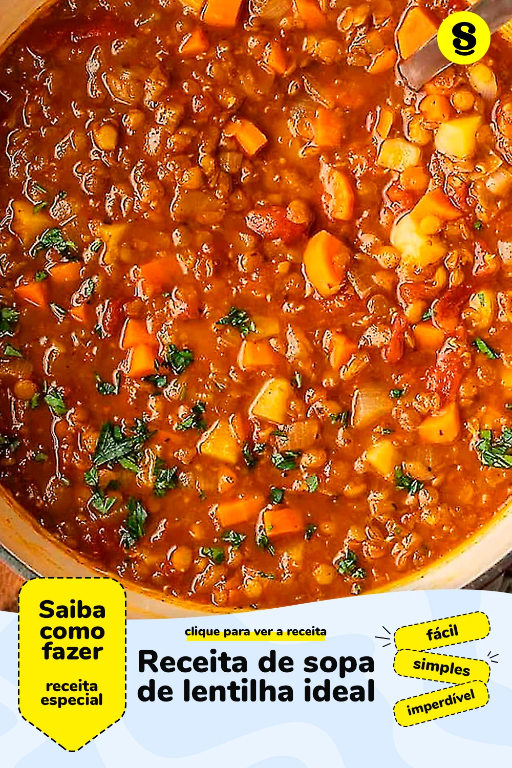 Receita de sopa de lentilha
