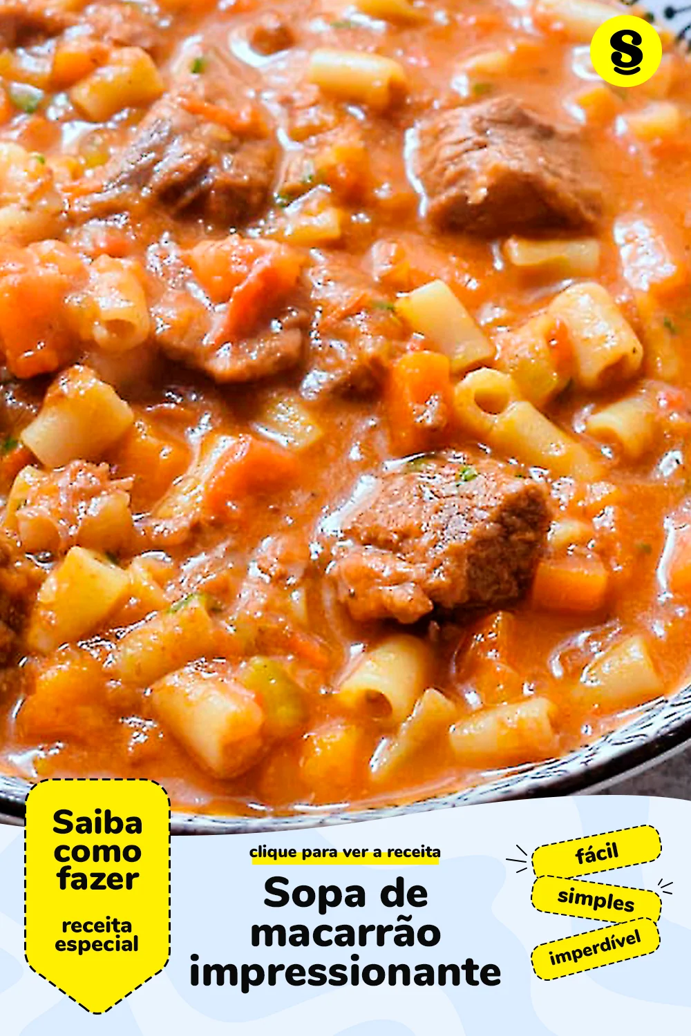 Receita de sopa de macarrão