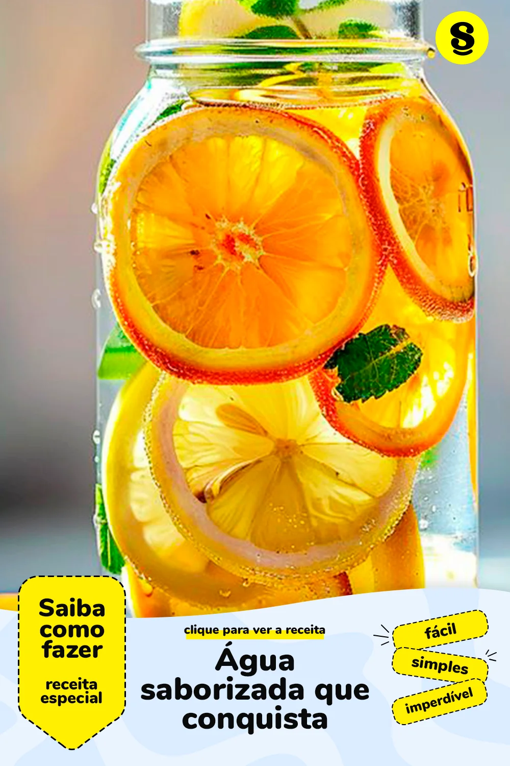 Receita de água saborizada