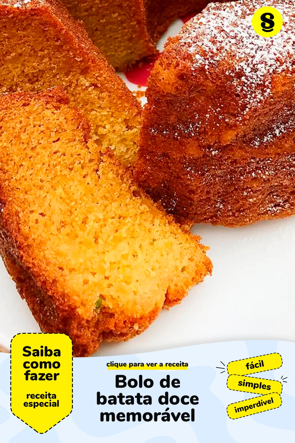 Receita de bolo de batata doce