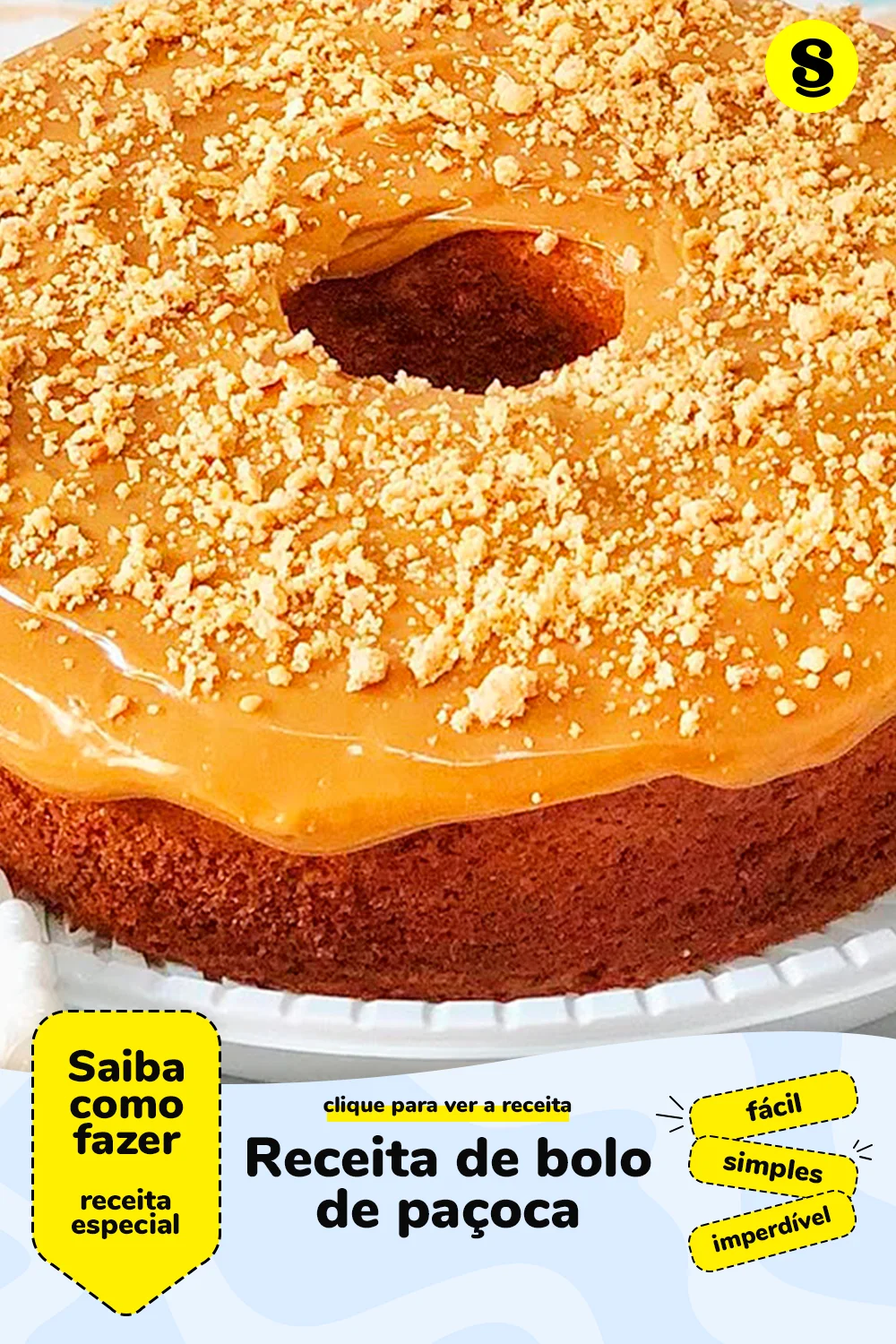 Receita de bolo de paçoca