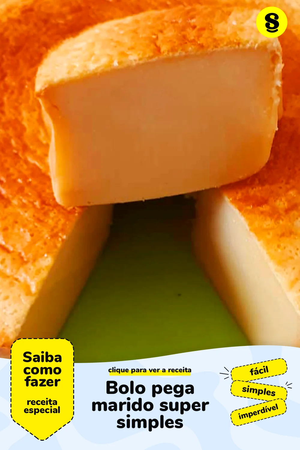 Receita de bolo pega marido