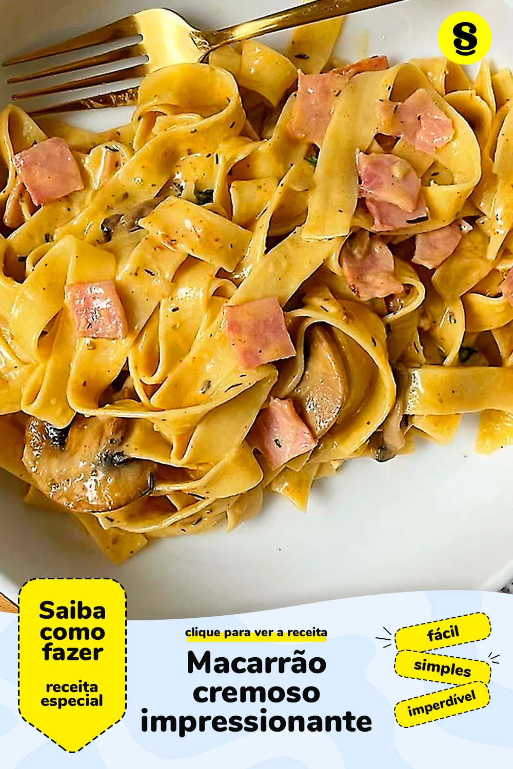 Receita de macarrão cremoso