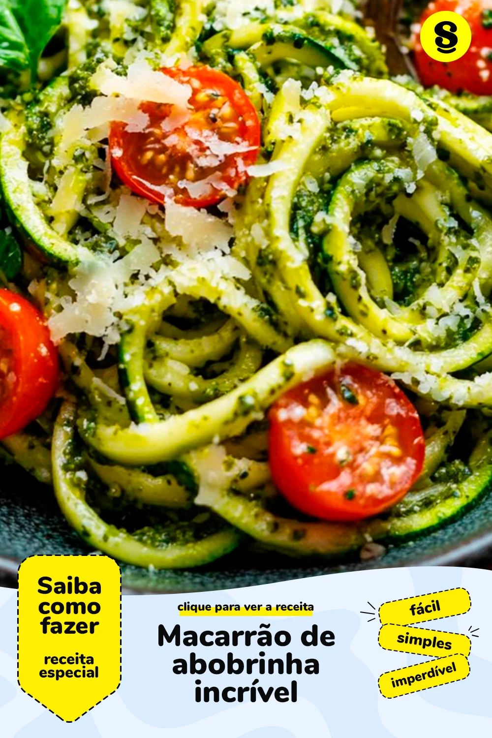 Receita de macarrão de abobrinha