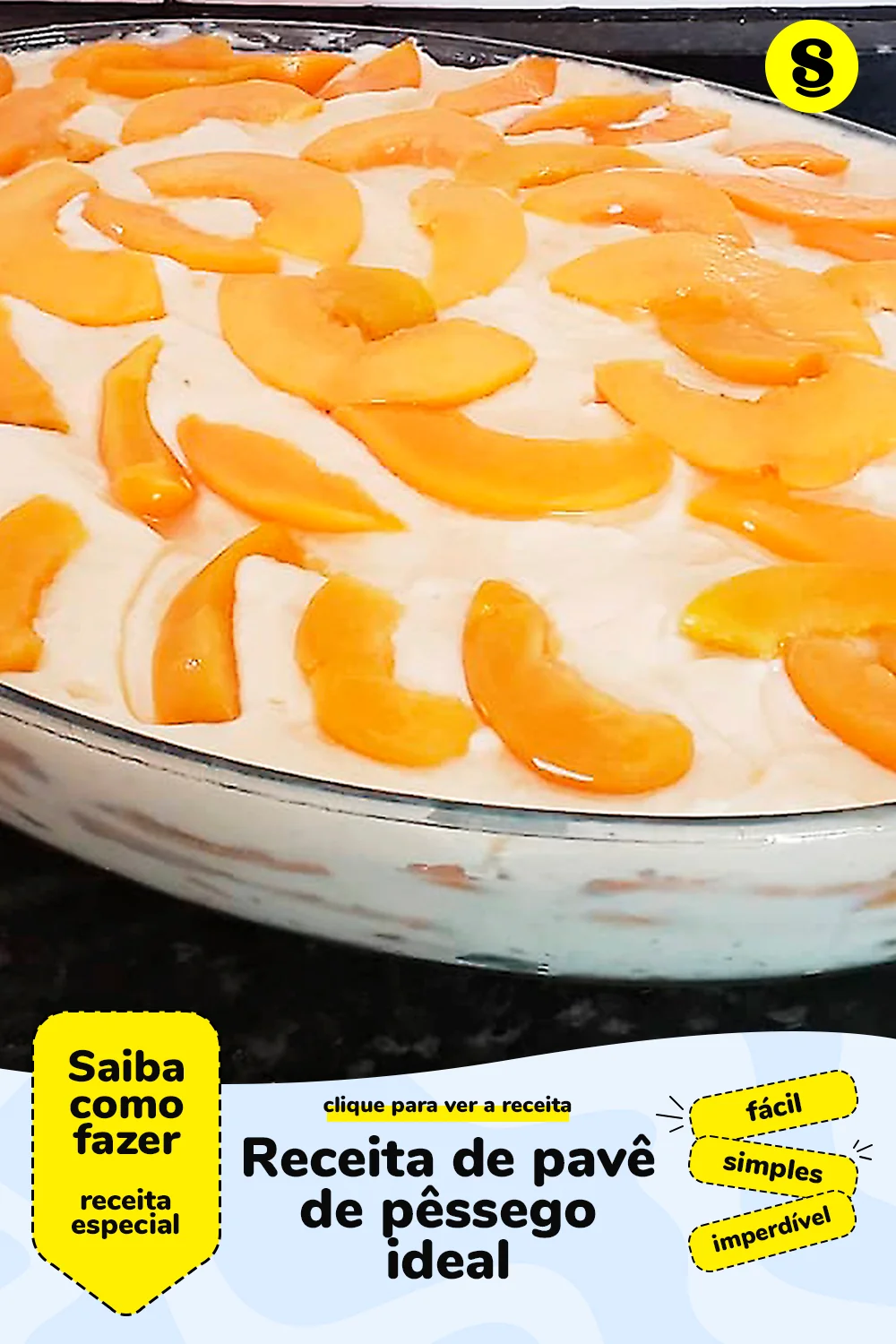 Receita de pavê de pêssego