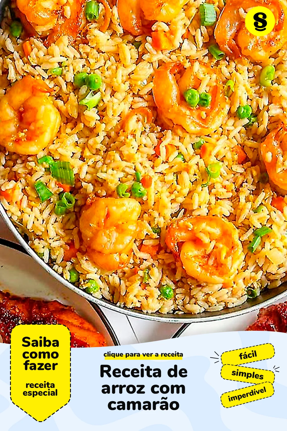 Receita de arroz com camarão