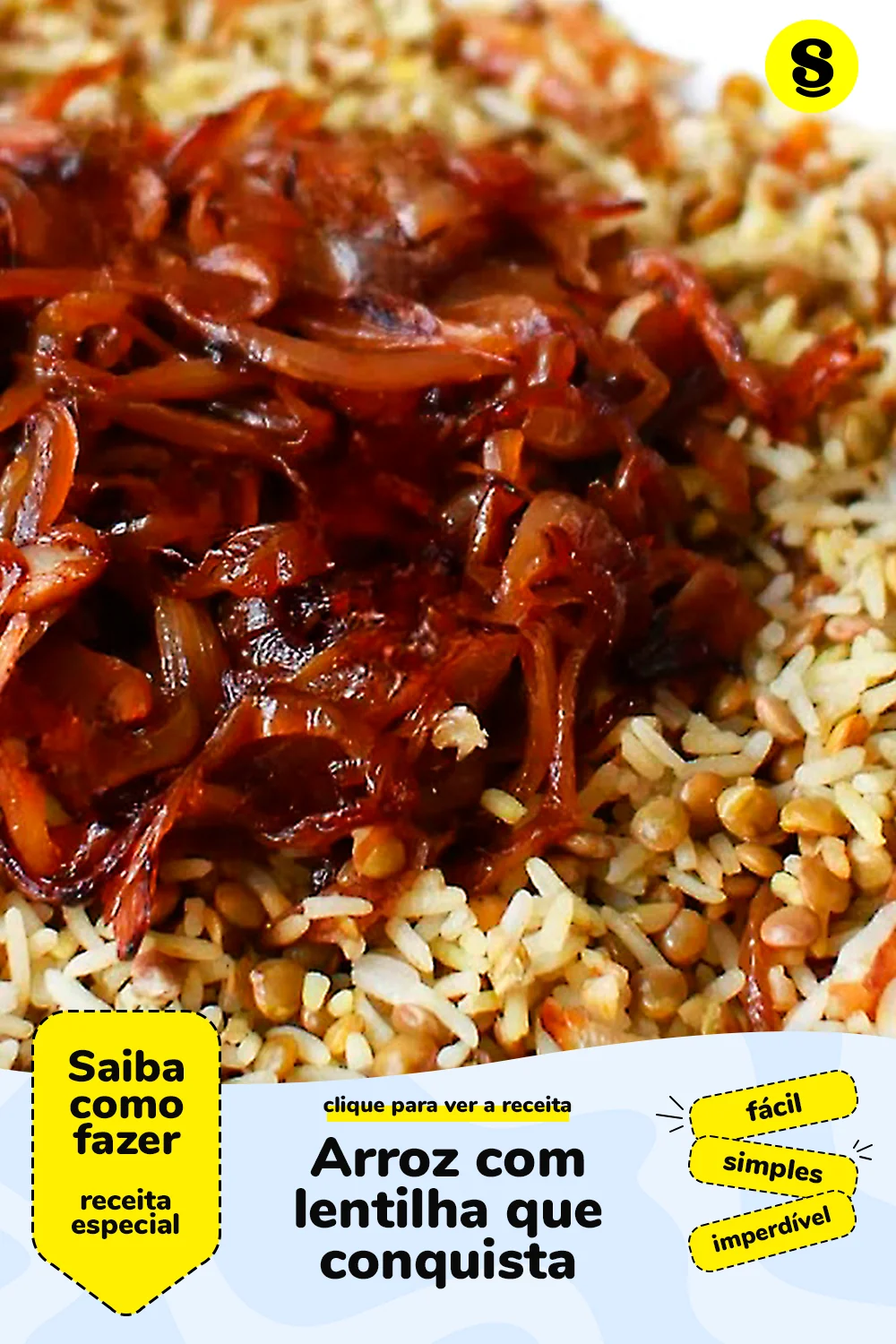 Receita de arroz com lentilha