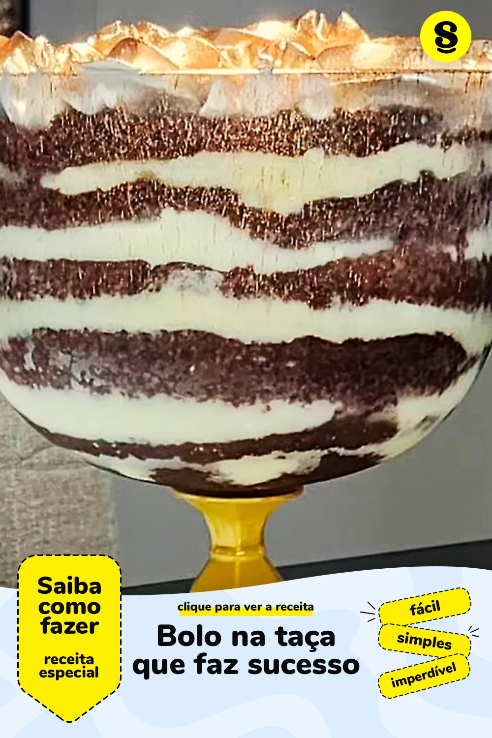 Receita de bolo na taça