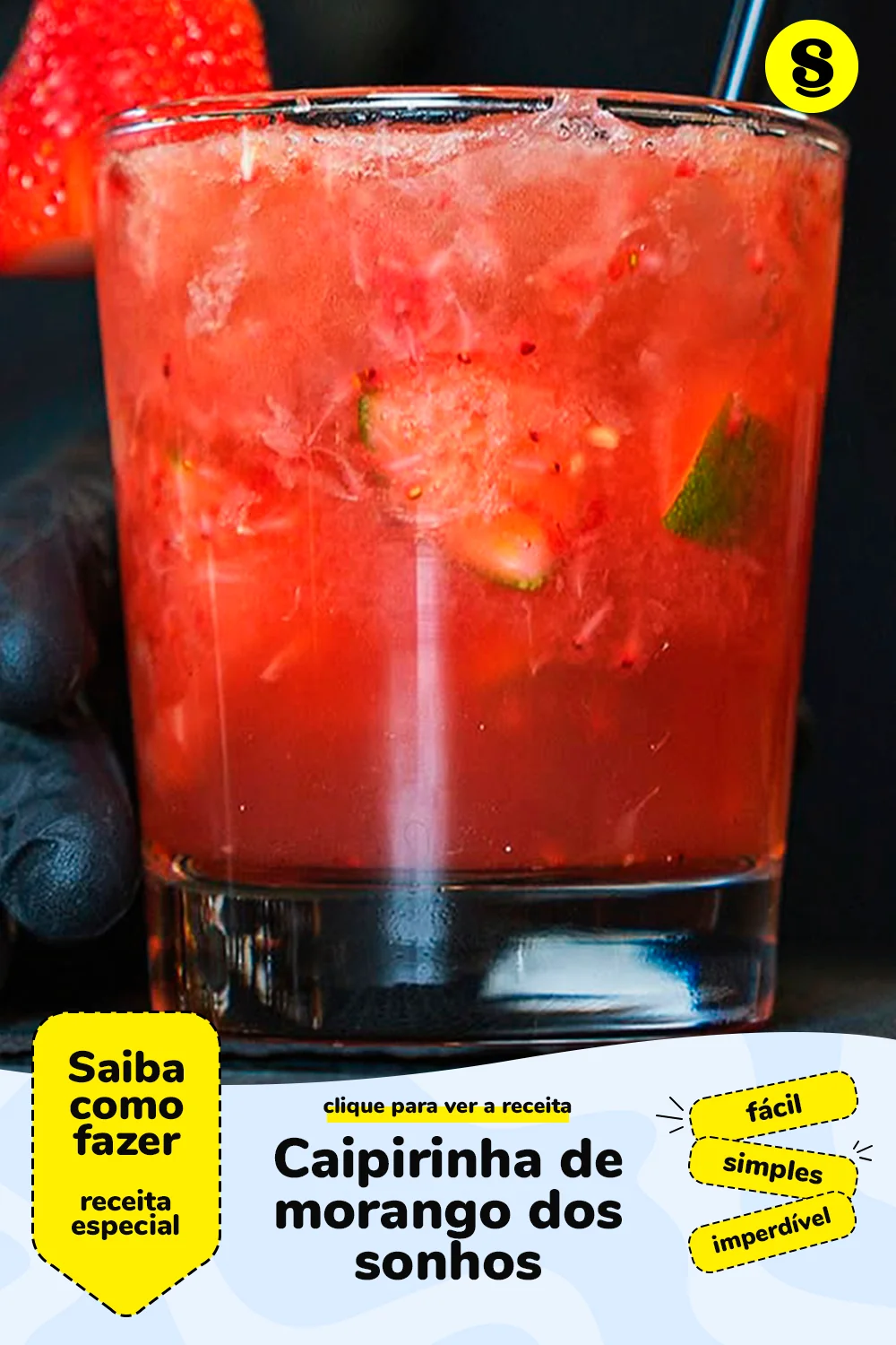 Receita de caipirinha de morango