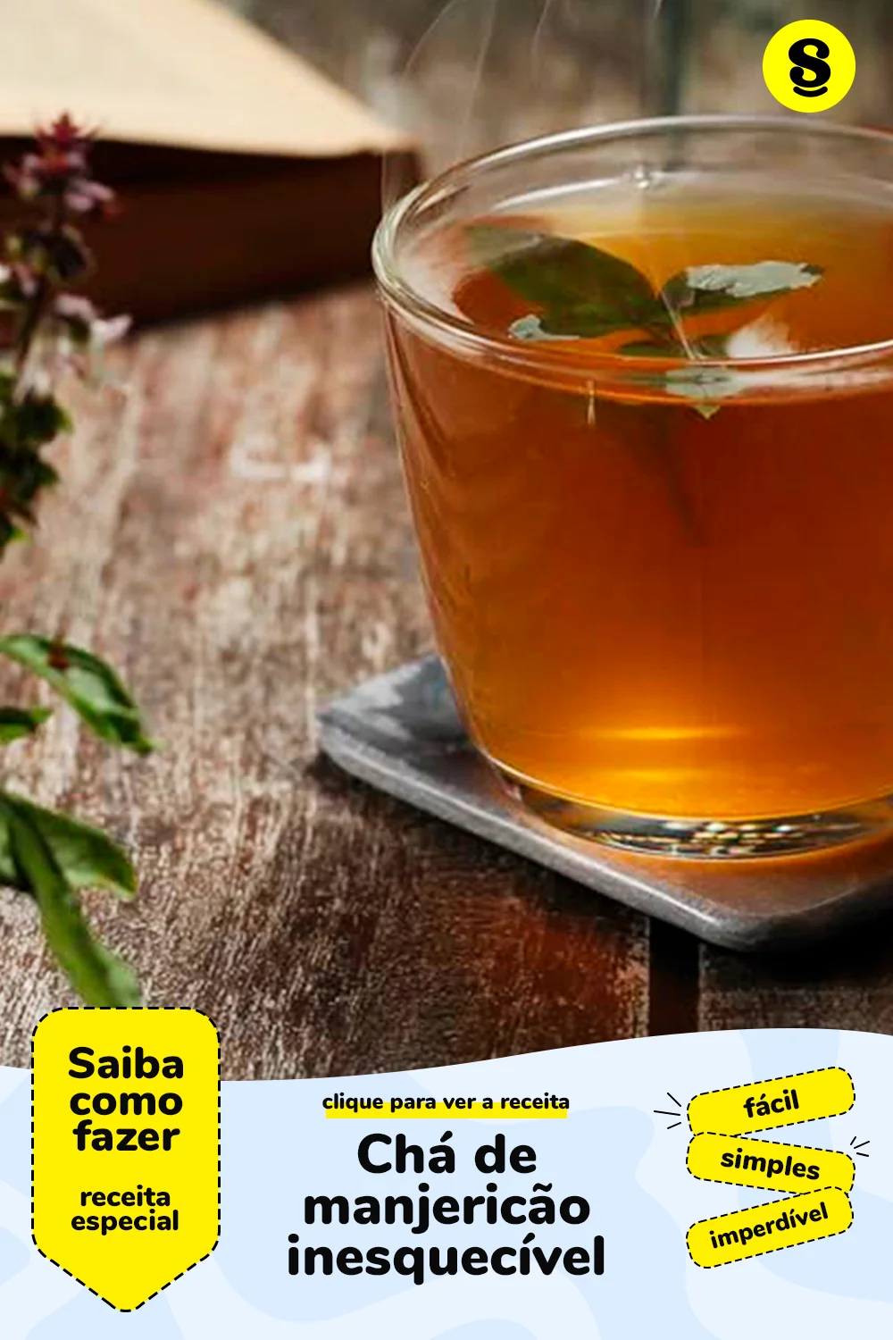 Receita de chá de manjericão
