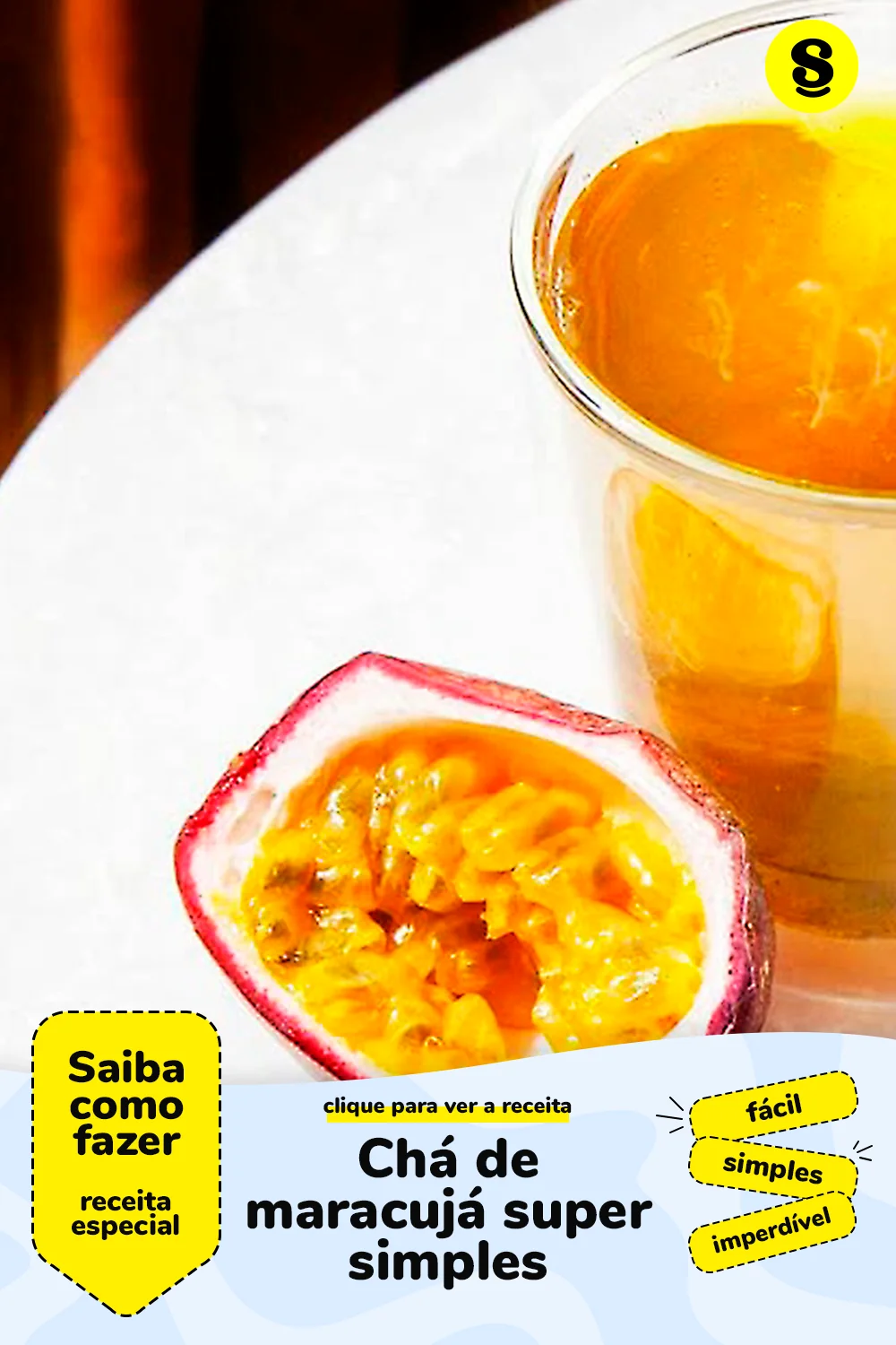 Receita de chá de maracujá