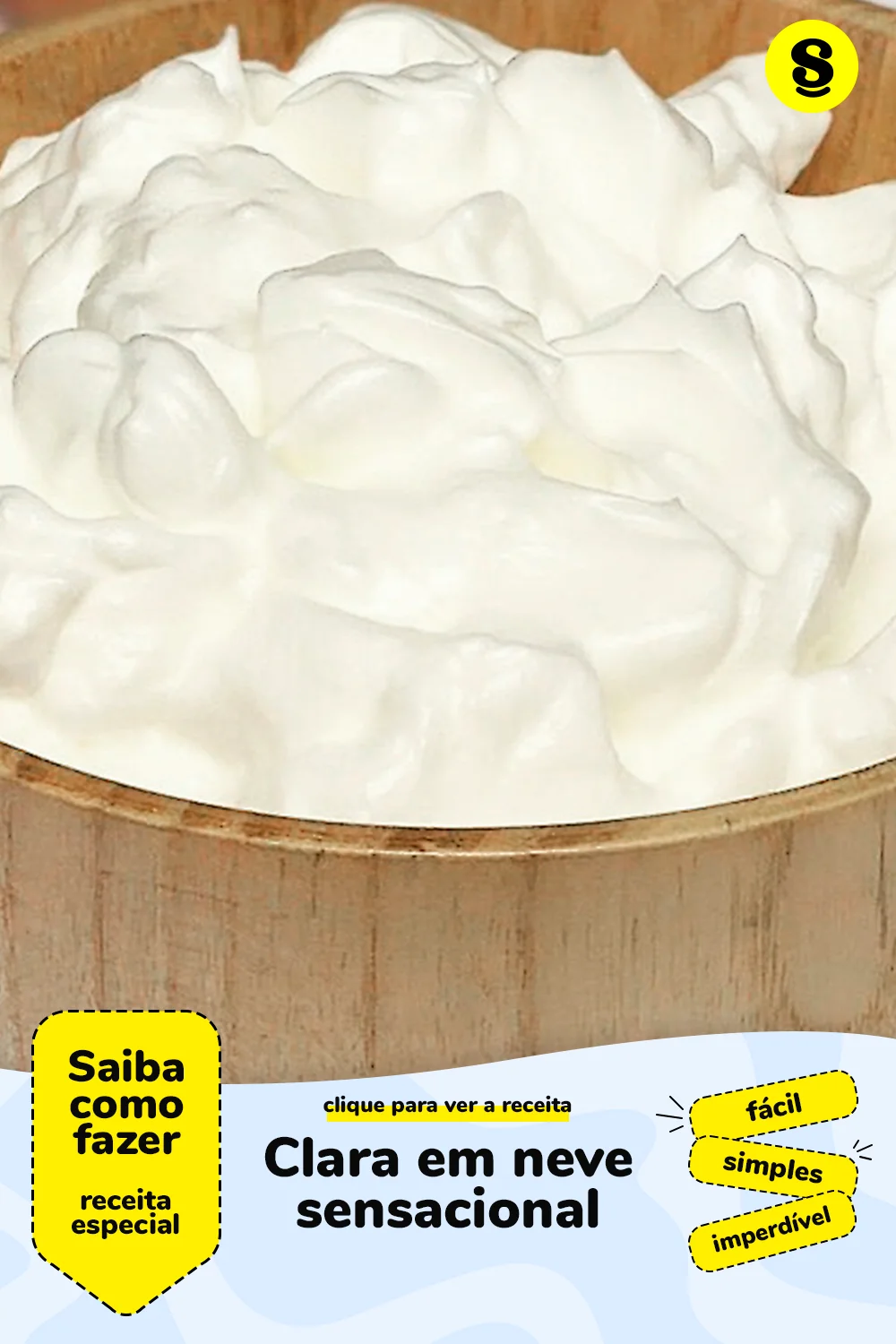Receita de clara em neve