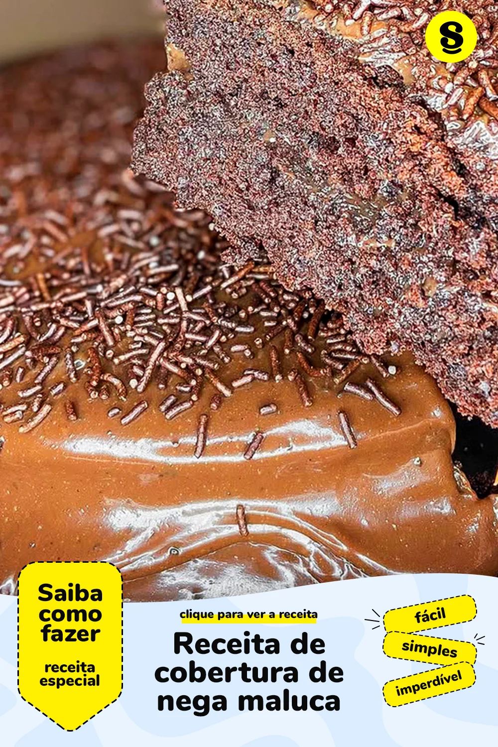 Receita de cobertura de nega maluca