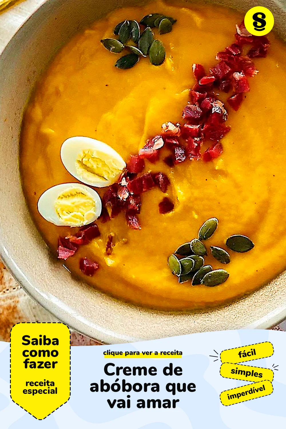 Receita de creme de abóbora