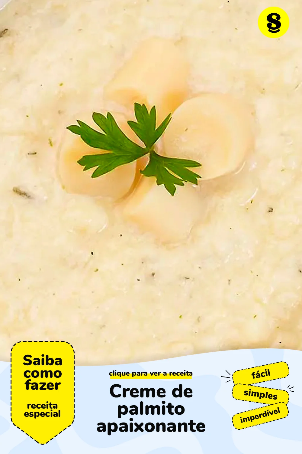 Receita de creme de palmito