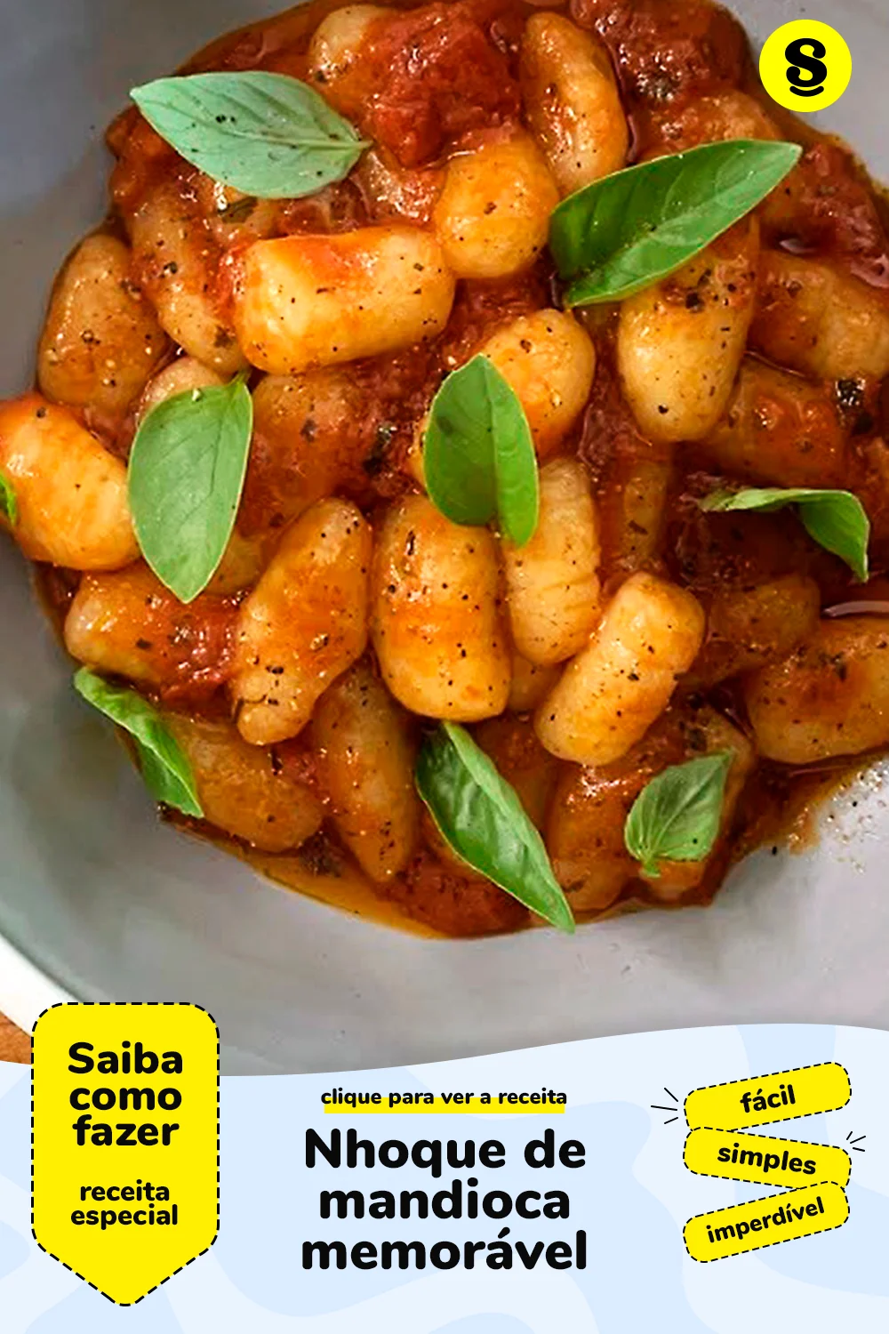 Receita de nhoque de mandioca