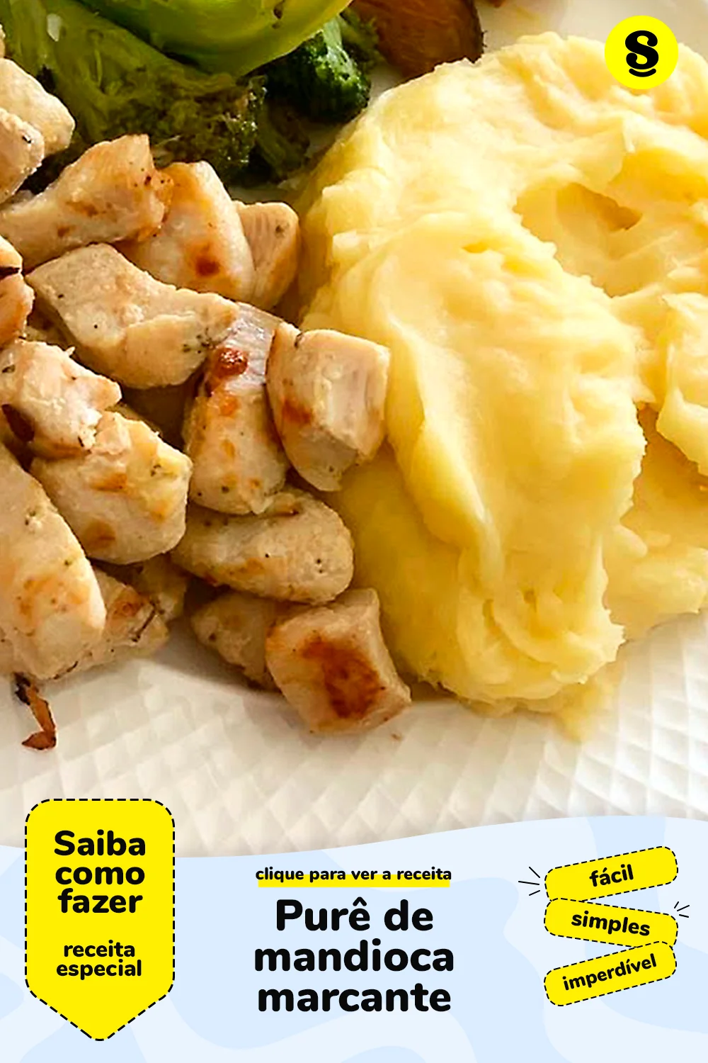 Receita de purê de mandioca