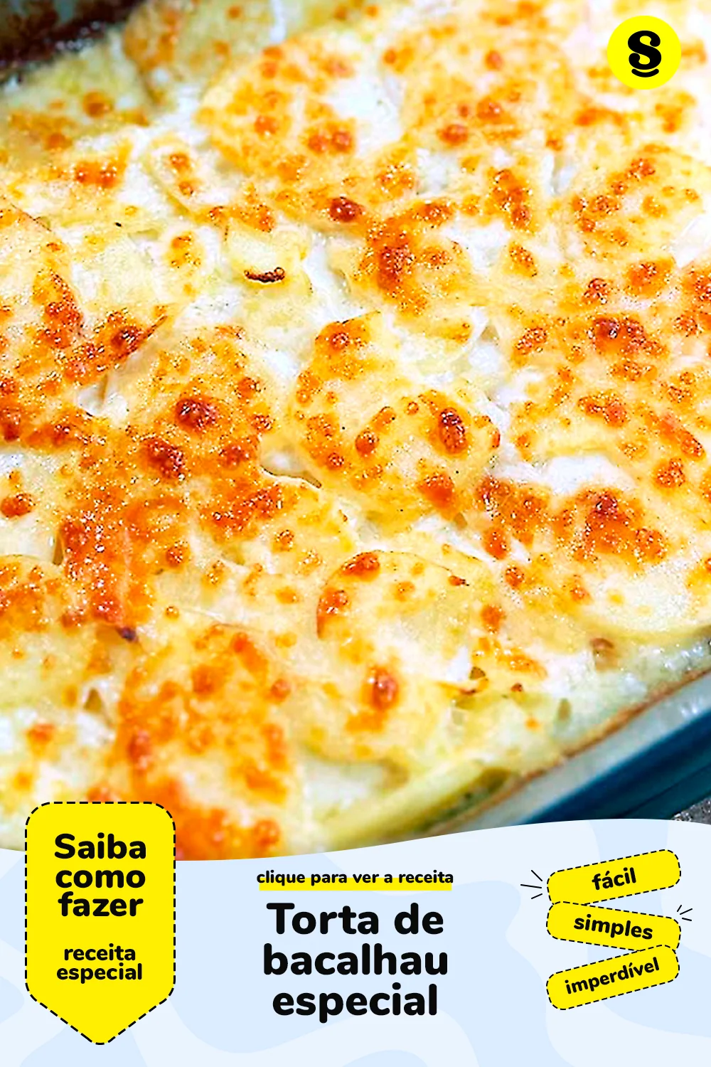 Receita de torta de bacalhau