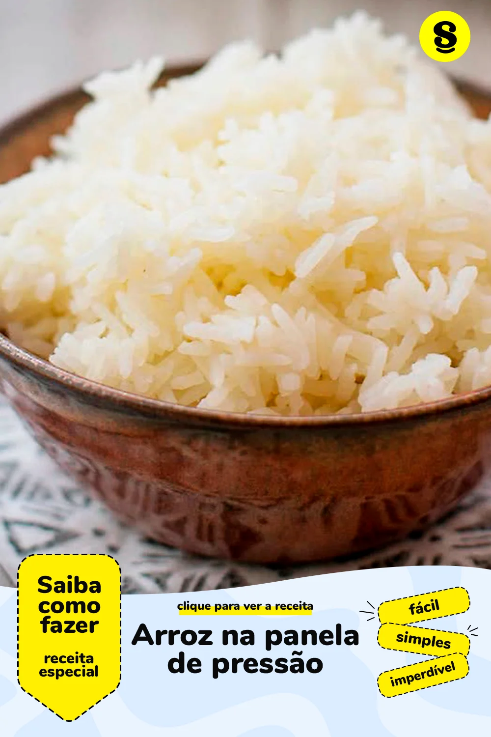 Receita de arroz na panela de pressão