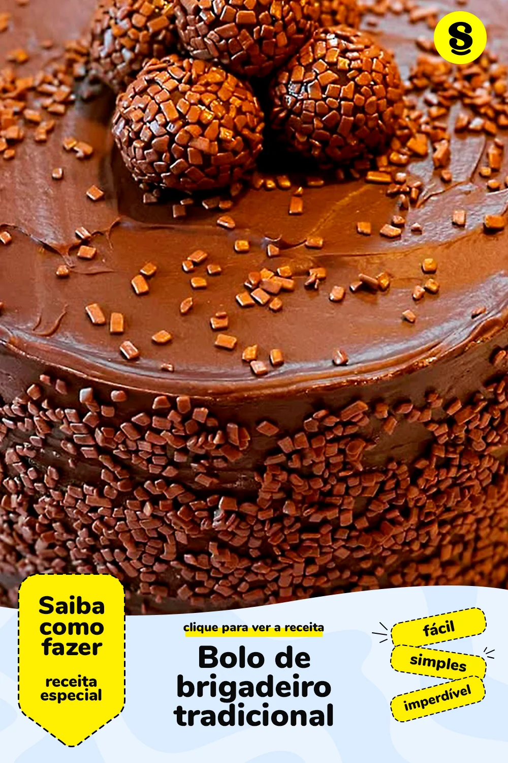 Receita de bolo de brigadeiro