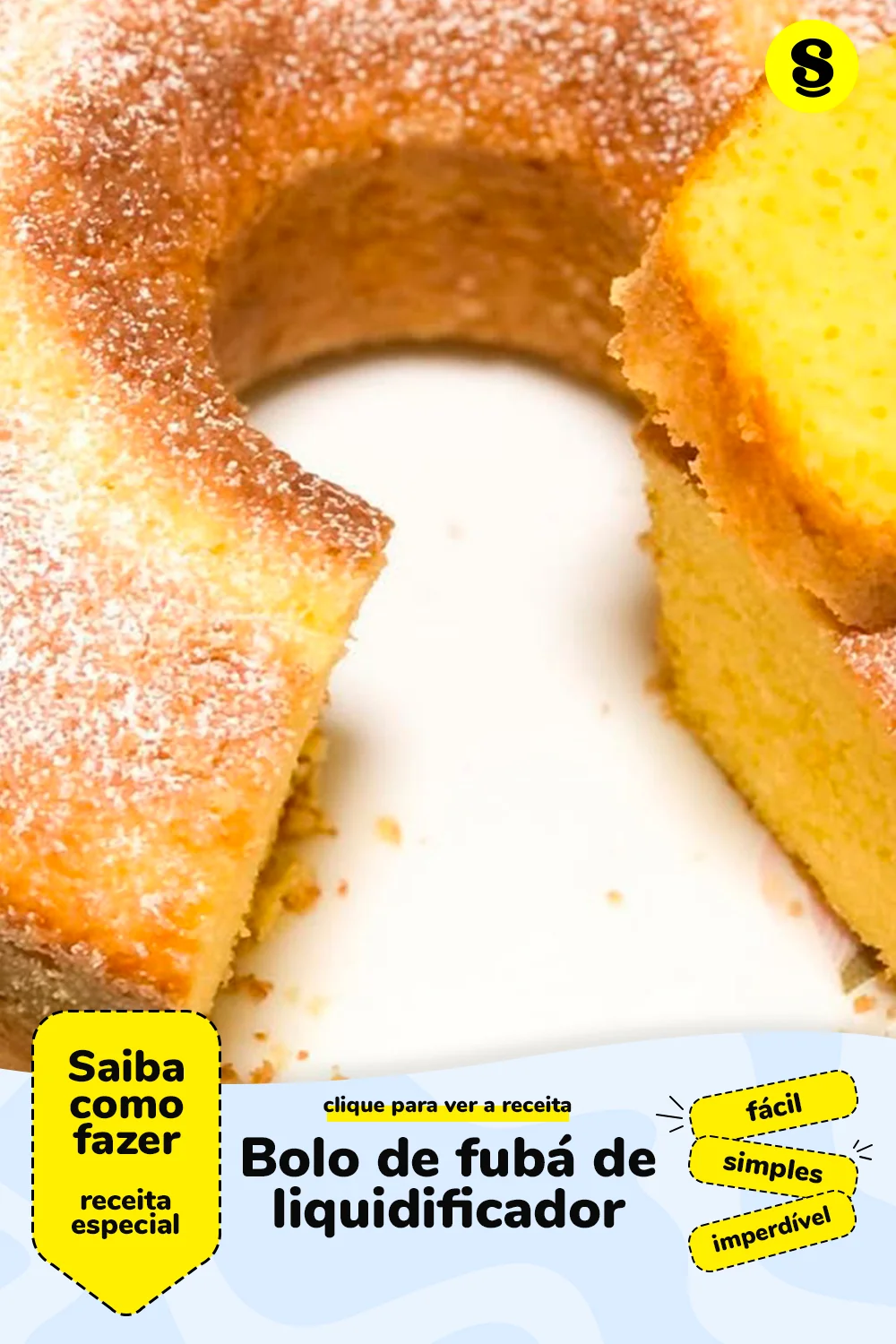 Receita de bolo de fubá de liquidificador