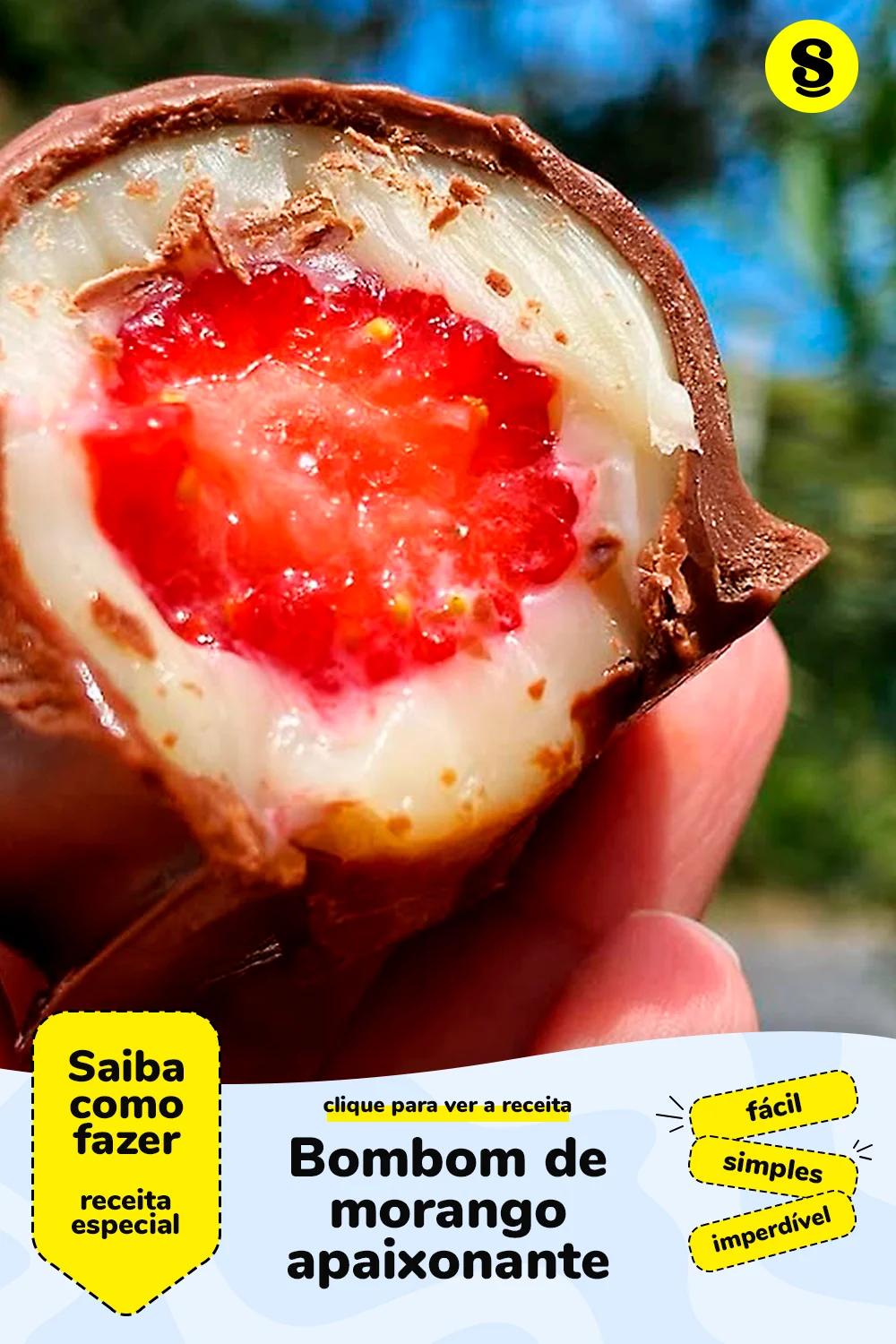 Receita de bombom de morango