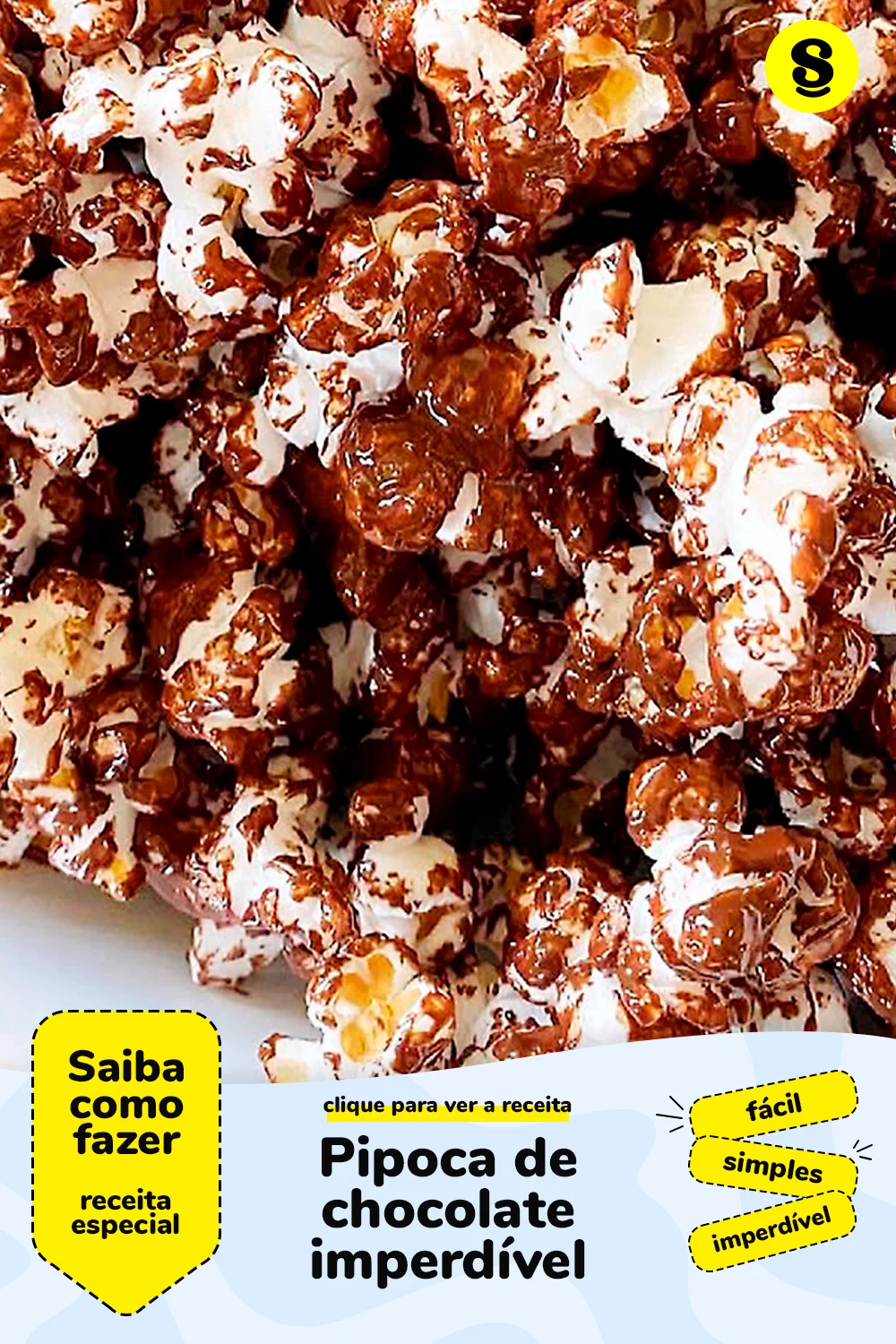 Receita de pipoca de chocolate