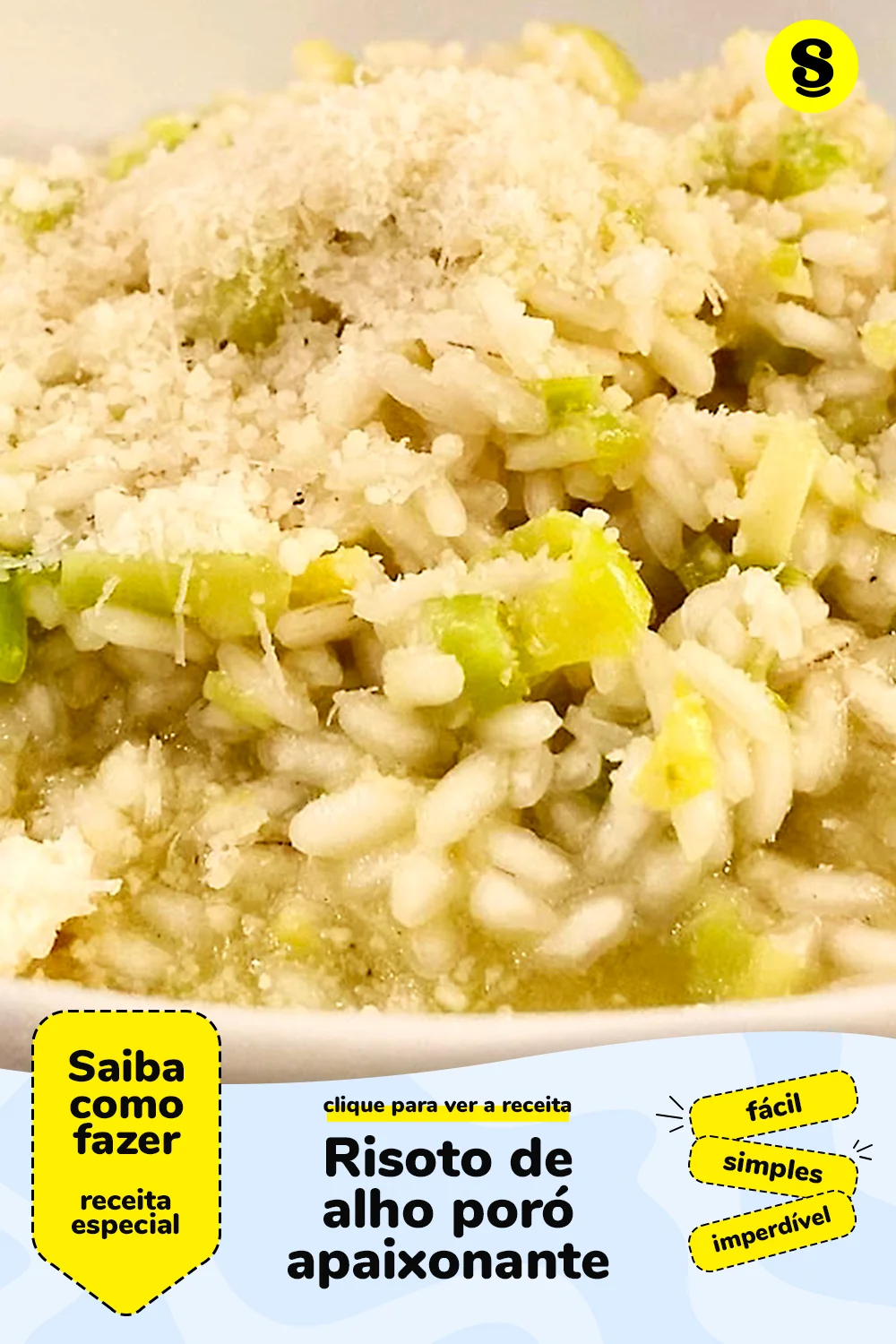Receita de risoto de alho poró