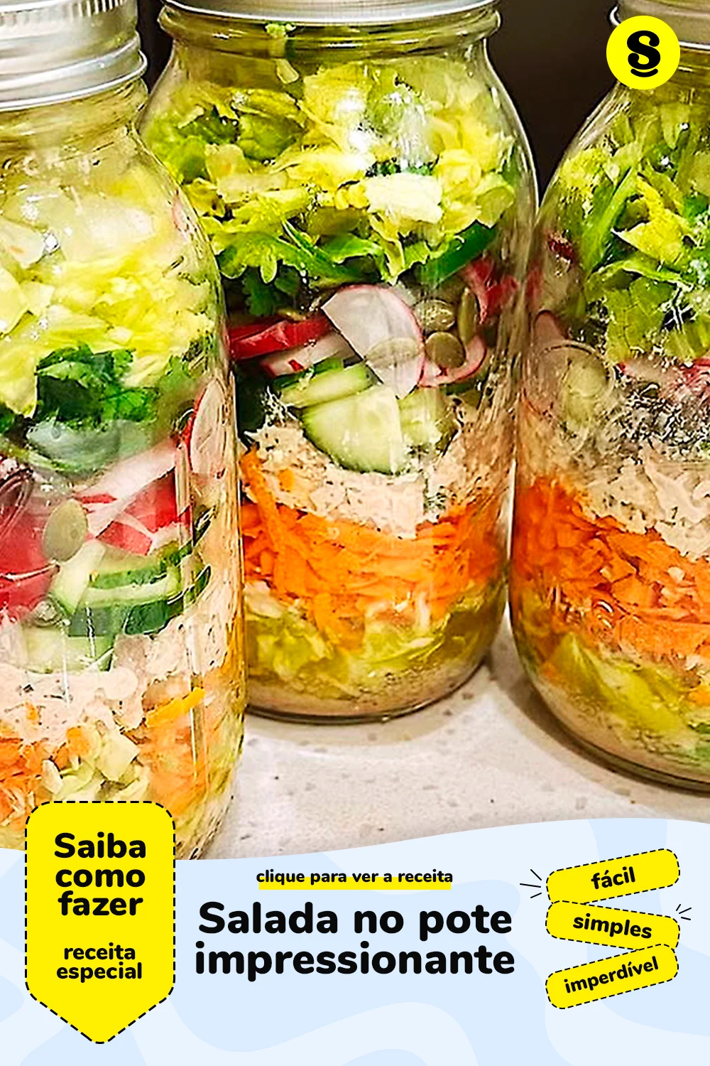 Receita de salada no pote