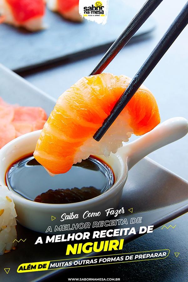 poste no pinterest esta imagem de receita de sushi niguiri