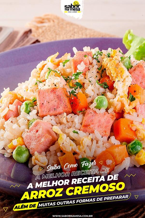 poste no pinterest esta imagem de receita de arroz cremoso