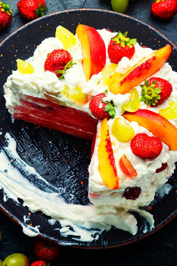poste no pinterest esta imagem de receita de bolo-de-melancia