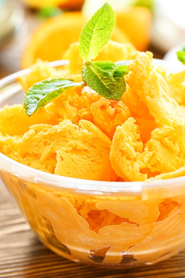 poste no pinterest esta imagem de receita de sorvete-de-laranja