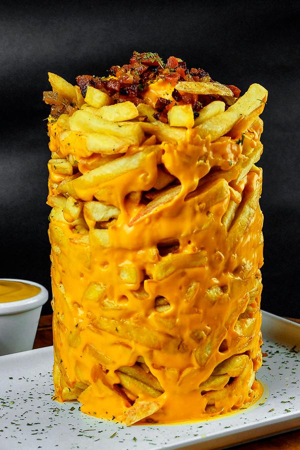 poste no pinterest esta imagem de receita de torre-de-batata-frita