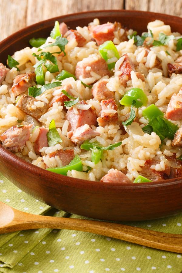 poste no pinterest esta imagem de receita de arroz-com-bacon