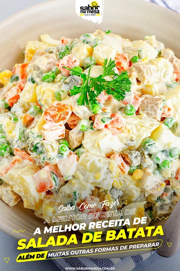 poste no pinterest esta imagem de 19 Receitas de Salada de Batata Simples e Fácil