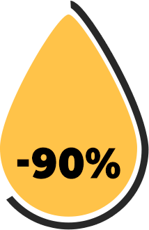 90% menos óleo