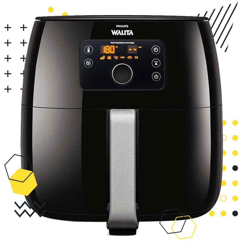 fritadeira philips walita Avance Turbofryer polishop família com cabo de força preto