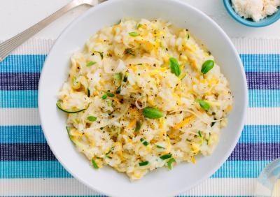 Risoto De Arroz Branco Normal, Comum De Queijo E Presunto