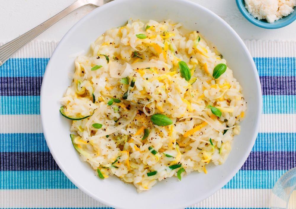 Risoto De Arroz Branco Normal, Comum De Queijo E Presunto