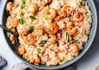 Risoto de Camarão Cremoso com Queijo e Requeijão de dar água na boca