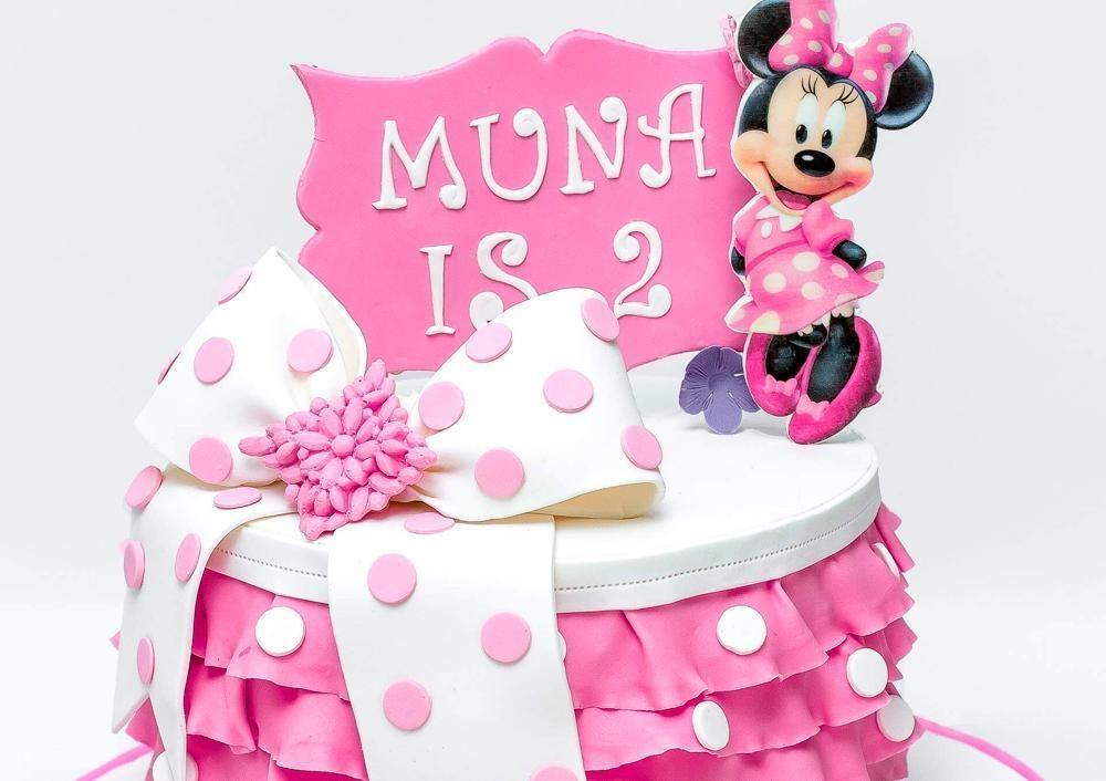 Bolo minnie rosa c/ papel arroz especial 