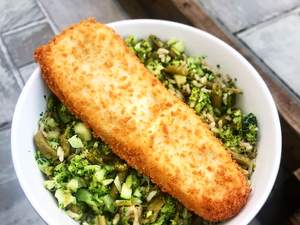 Filé de peixe empanado: crocância dourada perfeita