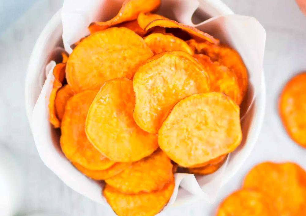 Chips de Batata Doce Assada no Forno Fit