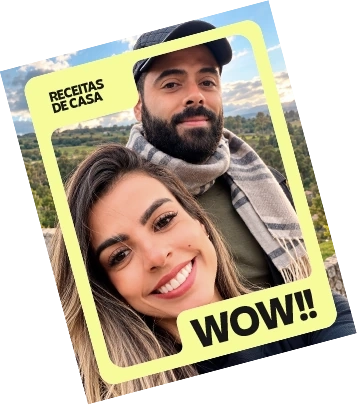 Rafael e Daiane no cartão Receitas de casa