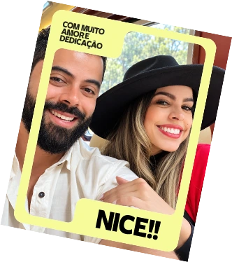 Rafael e Daiane no cartão Com muito amor e dedicação